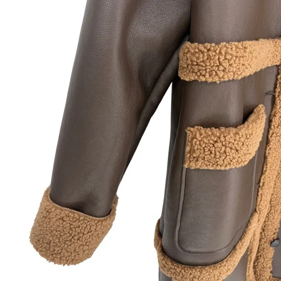 NWOT Bearpaw Sherpa Mixed Media Jacket Coat - Picture 6 of 8